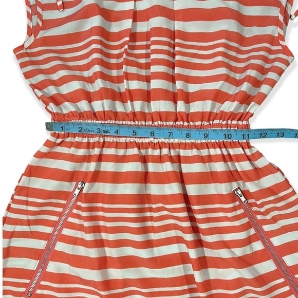 Geri G. Orange and White Tie Shoulder Striped Dress sz M - Picture 8 of 13